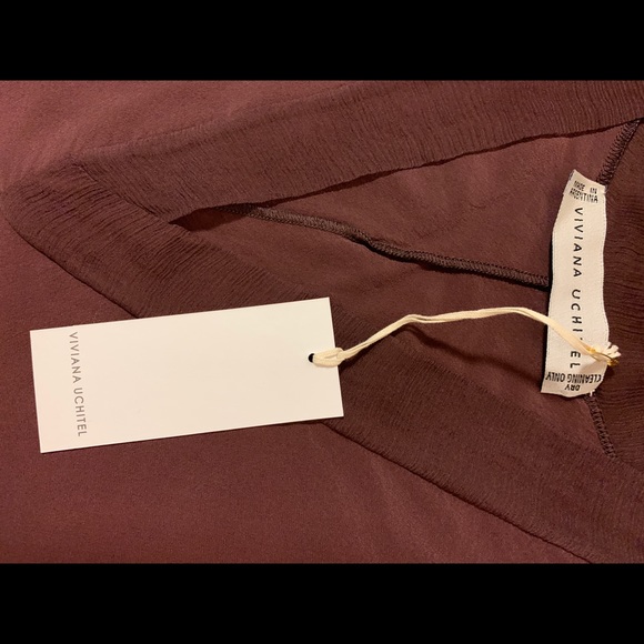 Viviana Uchitel Elena Gradient In Flamingo Dusk Silk | Rayon Blouse NWT - Picture 5 of 7